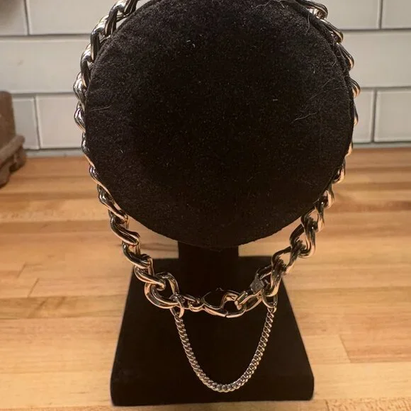 James Avery Sterling Silver Double Curb Medium Charm Bracelet with safety chain - Picture 4 of 7